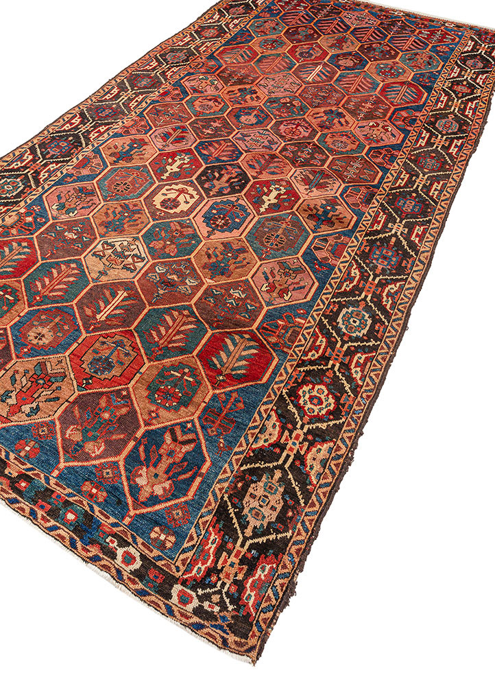 aalam blue wool hand knotted Rug - FoldShot aalam blue wool hand knotted Rug - FoldShot