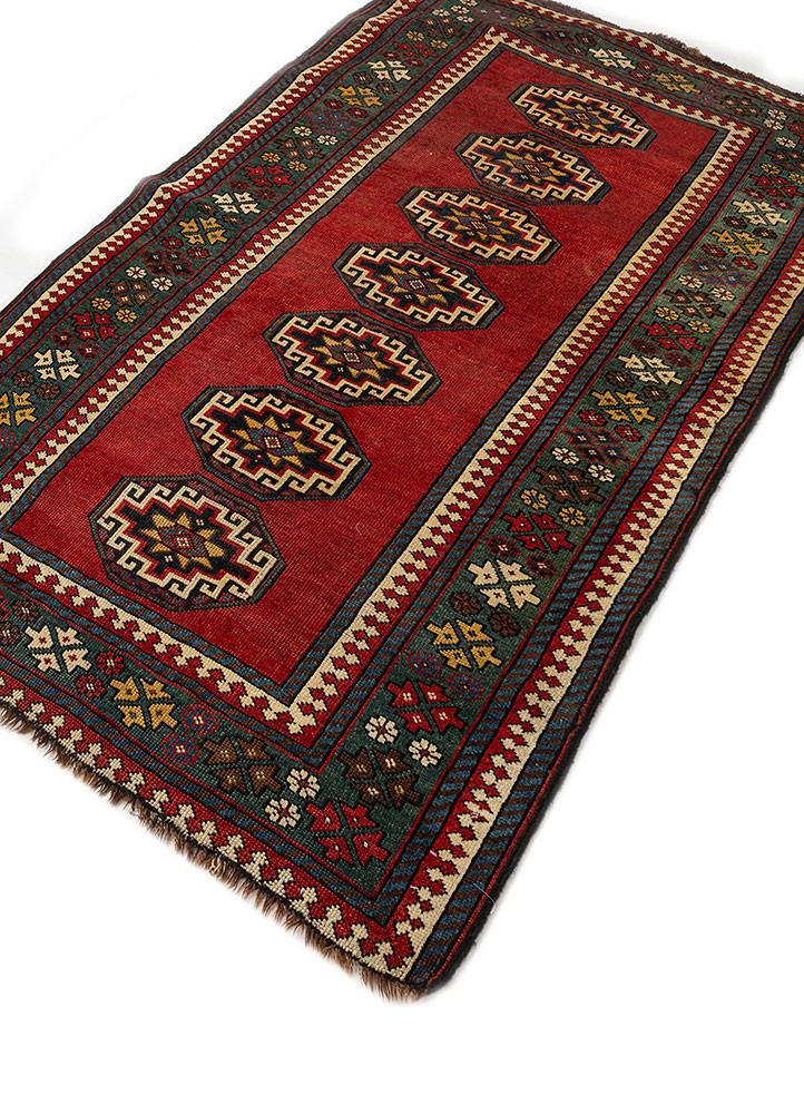 kiaan red and orange wool hand knotted Rug - FoldShot kiaan red and orange wool hand knotted Rug - FoldShot