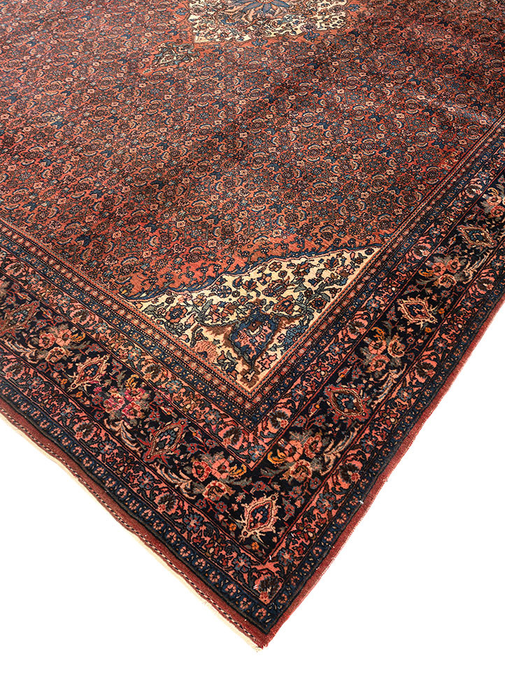 aalam red and orange wool hand knotted Rug - FoldShot aalam red and orange wool hand knotted Rug - FoldShot