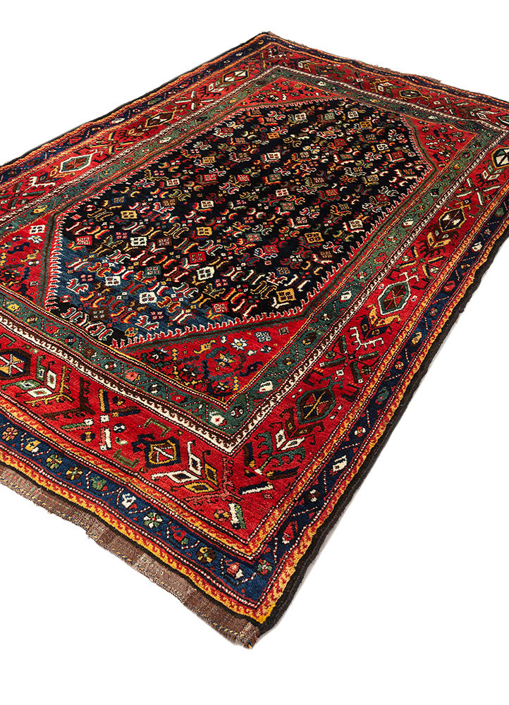 kiaan blue wool hand knotted Rug - FoldShot kiaan blue wool hand knotted Rug - FoldShot
