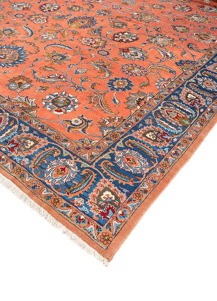 aalam pink and purple wool hand knotted Rug - FoldShot