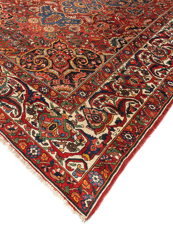 aalam red and orange wool hand knotted Rug - FoldShot aalam red and orange wool hand knotted Rug - FoldShot