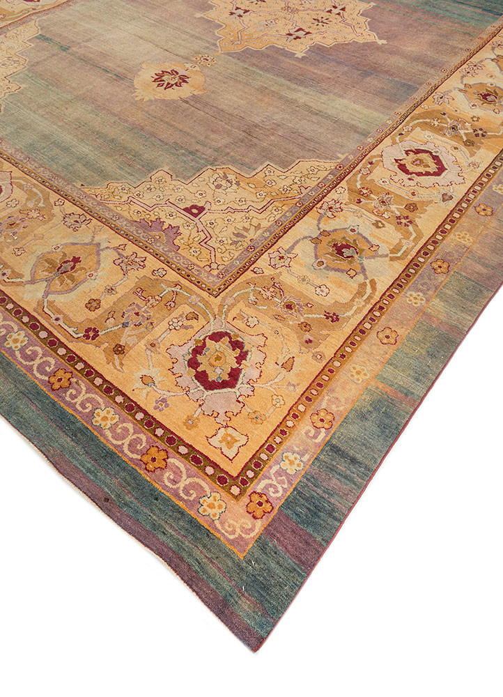 aalam beige and brown wool hand knotted Rug - FoldShot aalam beige and brown wool hand knotted Rug - FoldShot