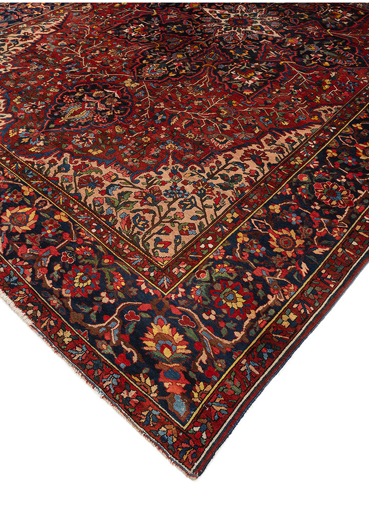 aalam red and orange wool hand knotted Rug - FoldShot aalam red and orange wool hand knotted Rug - FoldShot