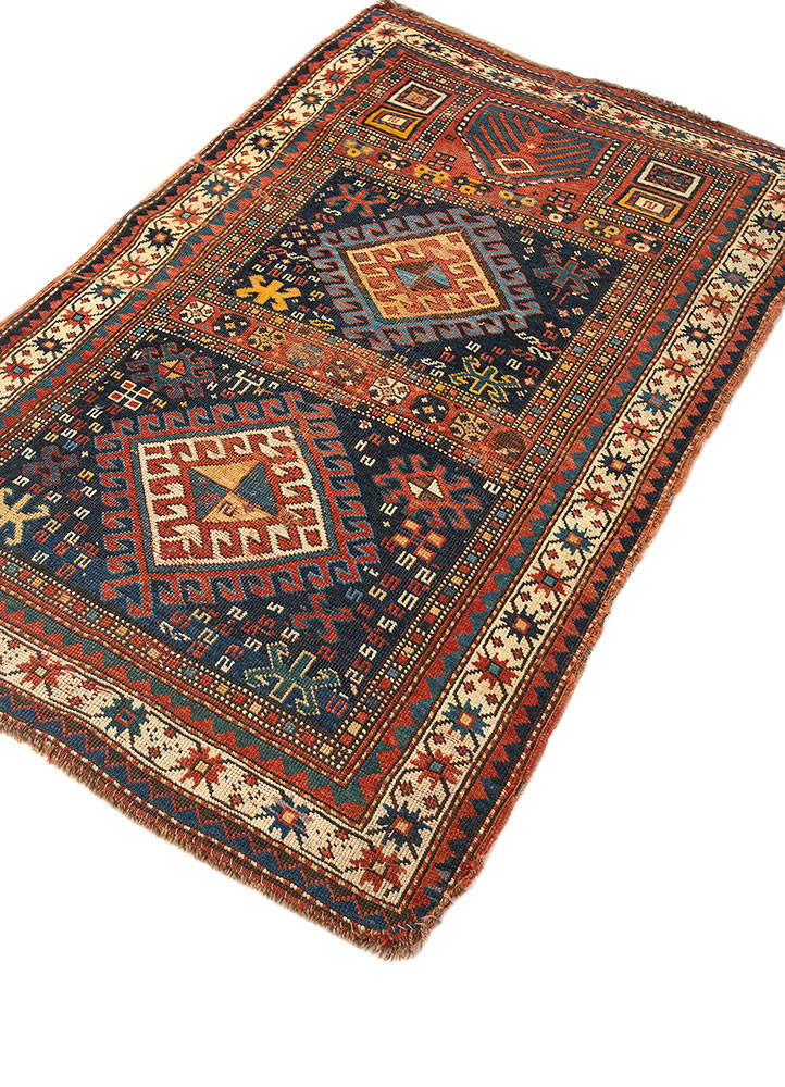 kiaan blue wool hand knotted Rug - FoldShot kiaan blue wool hand knotted Rug - FoldShot
