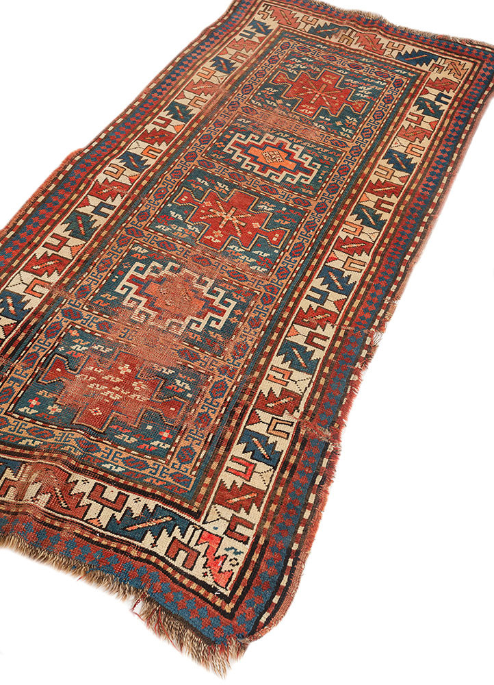 kiaan blue wool hand knotted Rug - FoldShot