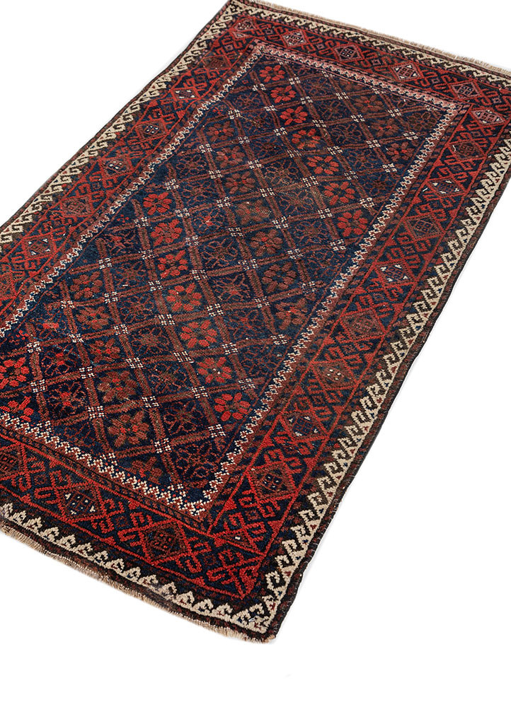 aalam beige and brown wool hand knotted Rug - FoldShot