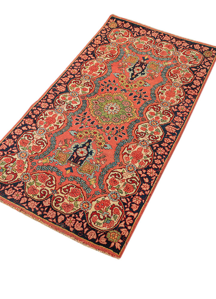 aalam pink and purple wool hand knotted Rug - FoldShot
