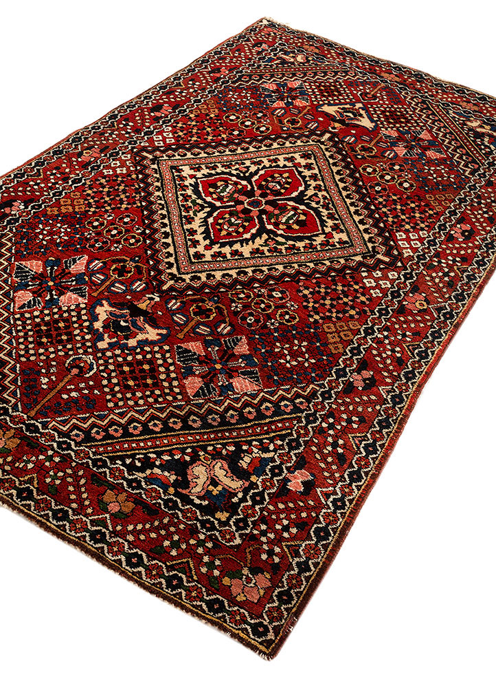 kiaan red and orange wool hand knotted Rug - FoldShot kiaan red and orange wool hand knotted Rug - FoldShot