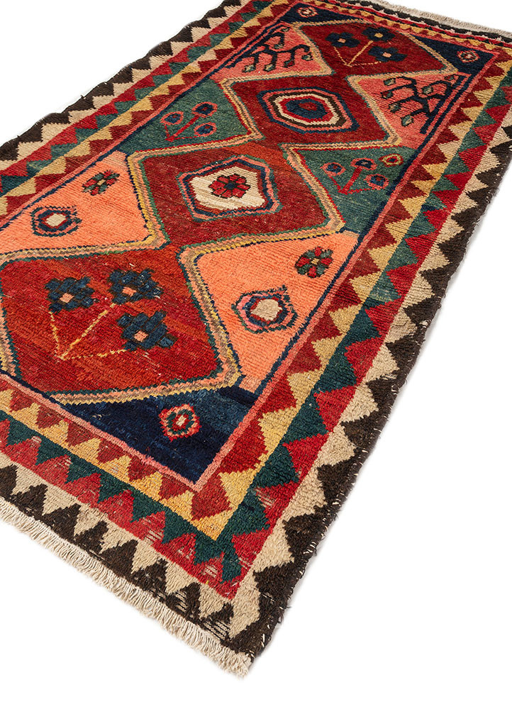 nuray red and orange wool hand knotted Rug - FoldShot nuray red and orange wool hand knotted Rug - FoldShot