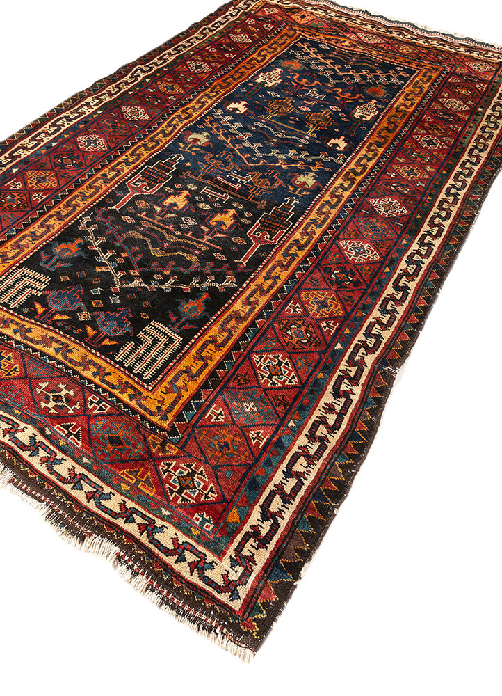kiaan blue wool hand knotted Rug - FoldShot kiaan blue wool hand knotted Rug - FoldShot
