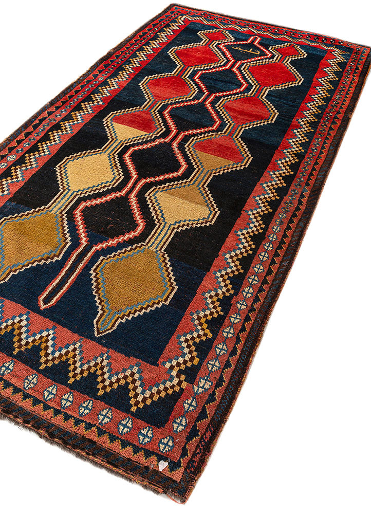 kiaan blue wool hand knotted Rug - FoldShot kiaan blue wool hand knotted Rug - FoldShot