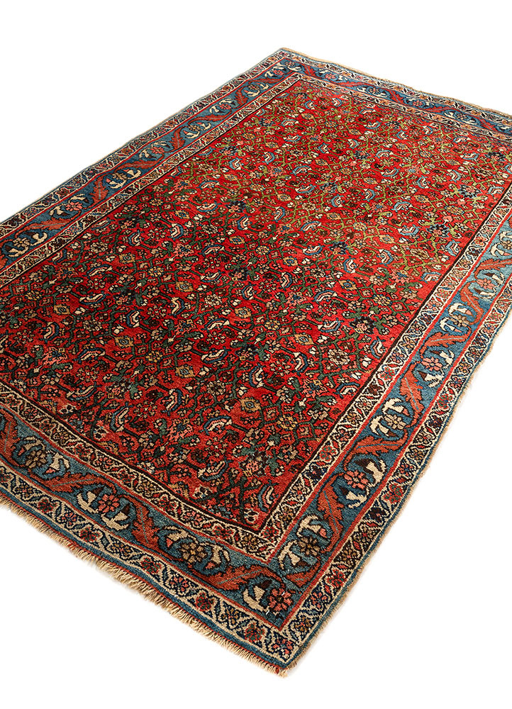 kiaan red and orange wool hand knotted Rug - FoldShot kiaan red and orange wool hand knotted Rug - FoldShot