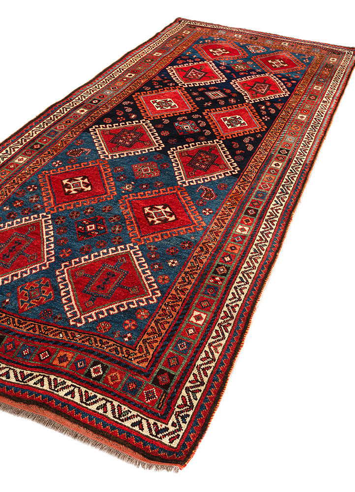 kiaan red and orange wool hand knotted Rug - FoldShot kiaan red and orange wool hand knotted Rug - FoldShot