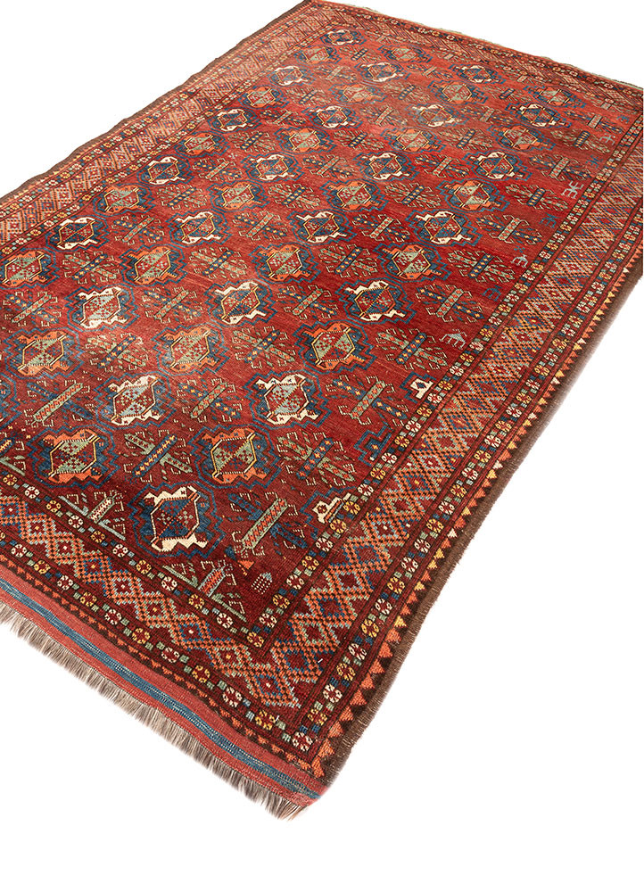 kiaan red and orange wool hand knotted Rug - FoldShot kiaan red and orange wool hand knotted Rug - FoldShot