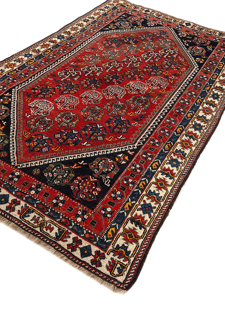 kiaan red and orange wool hand knotted Rug - FoldShot kiaan red and orange wool hand knotted Rug - FoldShot