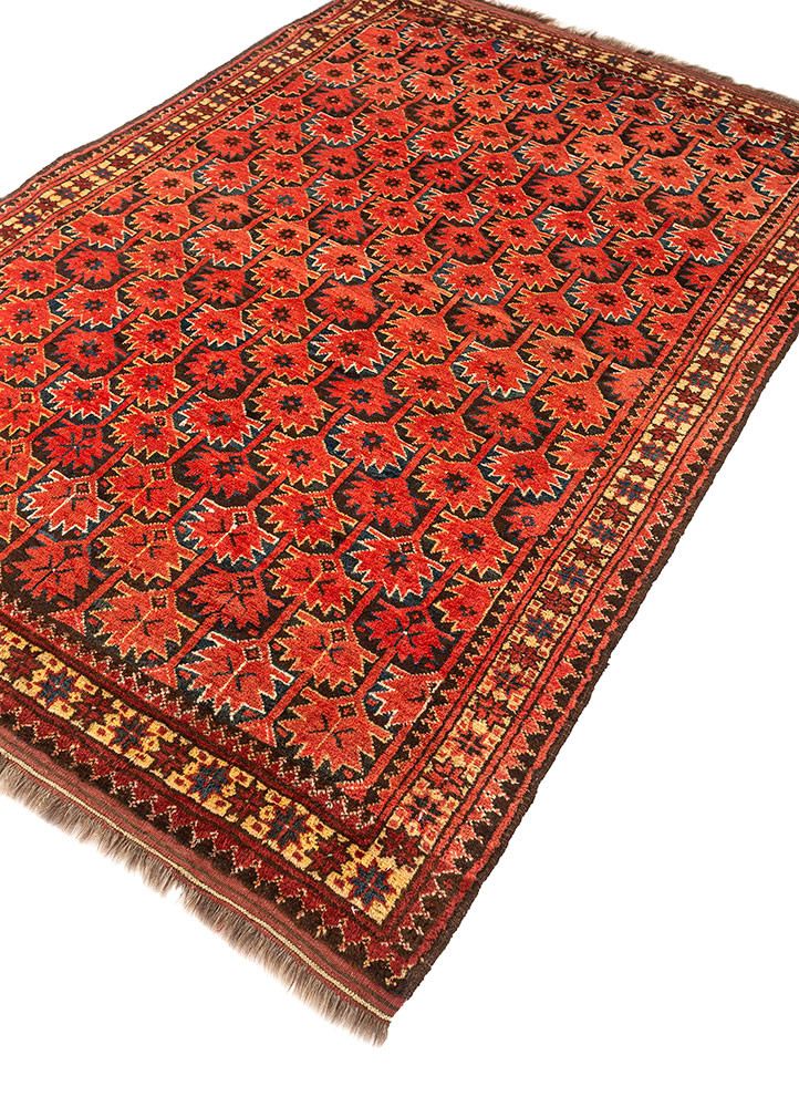 kiaan red and orange wool hand knotted Rug - FoldShot kiaan red and orange wool hand knotted Rug - FoldShot