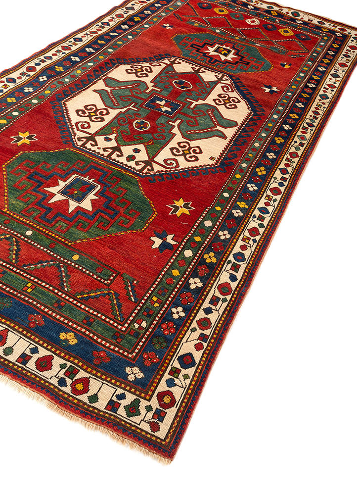 kiaan red and orange wool hand knotted Rug - FoldShot kiaan red and orange wool hand knotted Rug - FoldShot