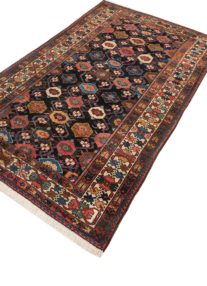 aalam blue wool hand knotted Rug - FoldShot aalam blue wool hand knotted Rug - FoldShot