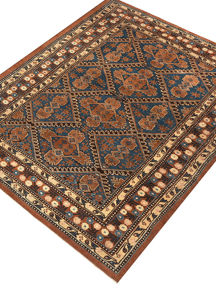 kiaan blue wool hand knotted Rug - FoldShot kiaan blue wool hand knotted Rug - FoldShot