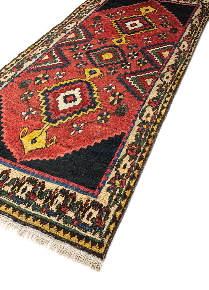 kiaan red and orange wool hand knotted Rug - FoldShot kiaan red and orange wool hand knotted Rug - FoldShot