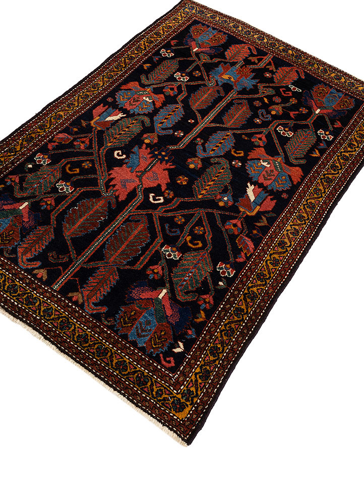 aalam blue wool hand knotted Rug - FoldShot