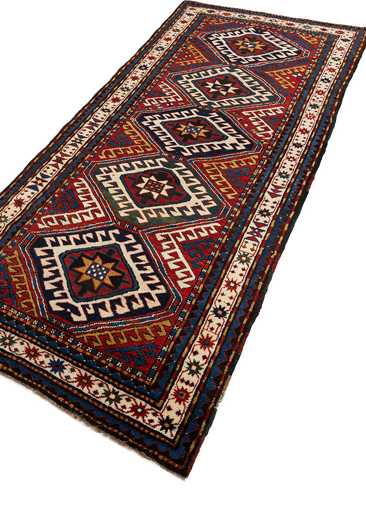 aalam red and orange wool hand knotted Rug - FoldShot aalam red and orange wool hand knotted Rug - FoldShot