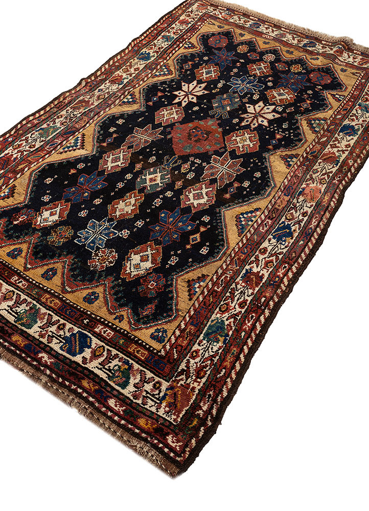kiaan blue wool hand knotted Rug - FoldShot