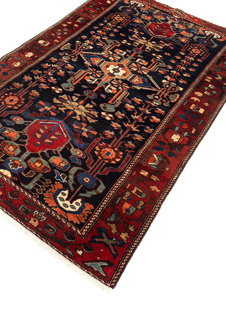 kiaan blue wool hand knotted Rug - FoldShot kiaan blue wool hand knotted Rug - FoldShot