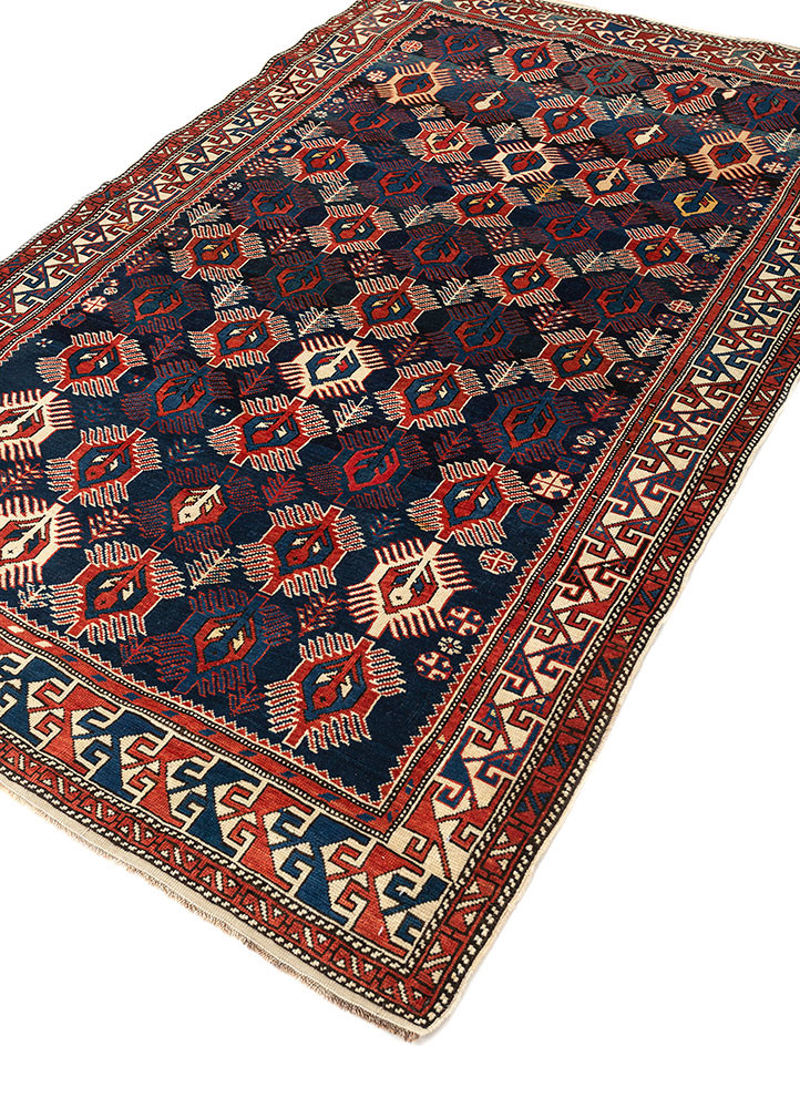 kiaan blue wool hand knotted Rug - FoldShot