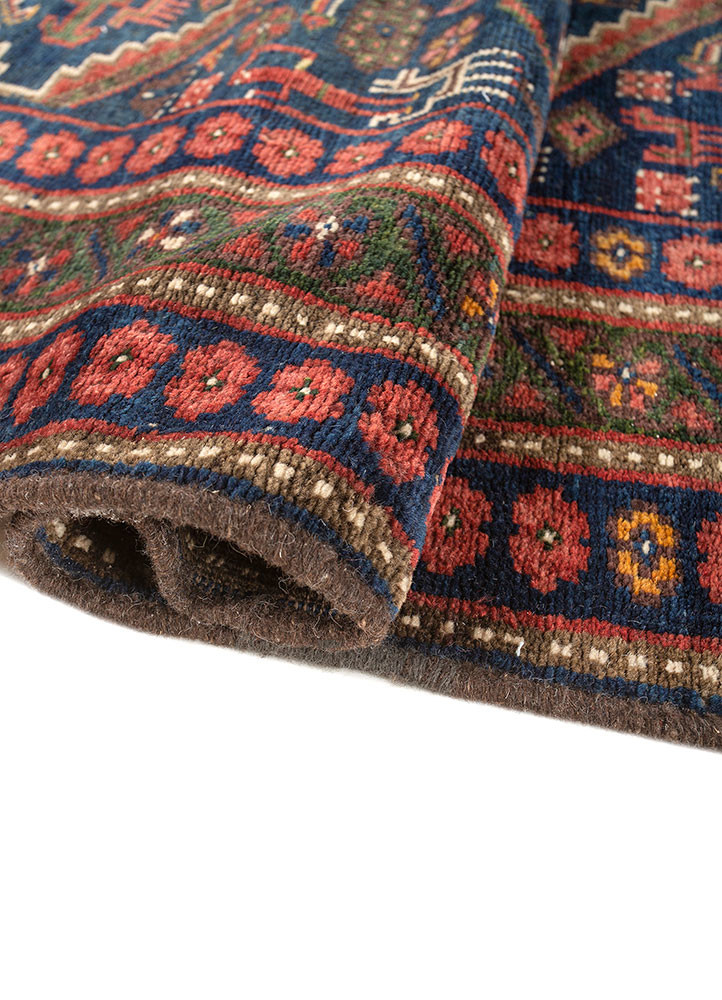kiaan blue wool hand knotted Rug - FoldShot kiaan blue wool hand knotted Rug - FoldShot