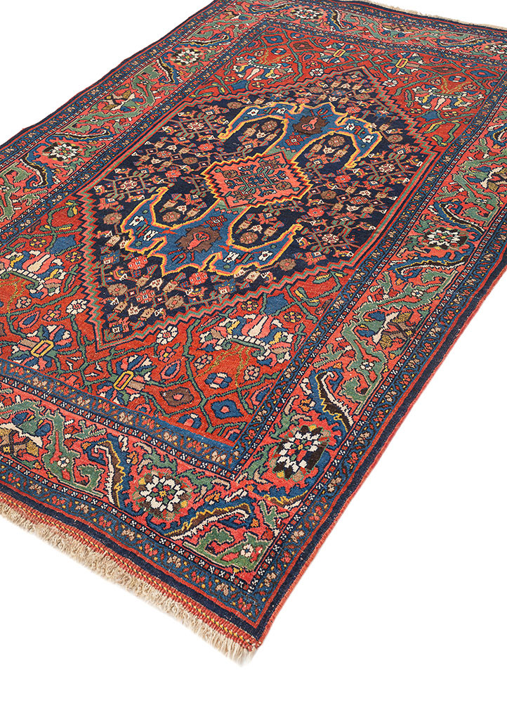 aalam blue wool hand knotted Rug - FoldShot aalam blue wool hand knotted Rug - FoldShot