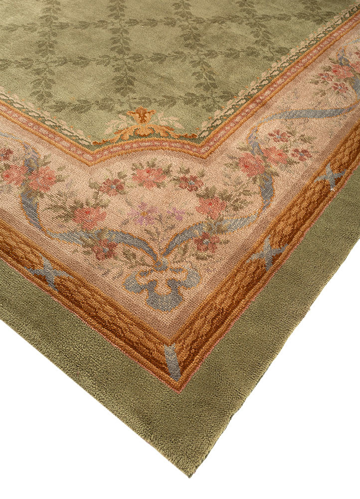 aalam green wool hand knotted Rug - FoldShot aalam green wool hand knotted Rug - FoldShot