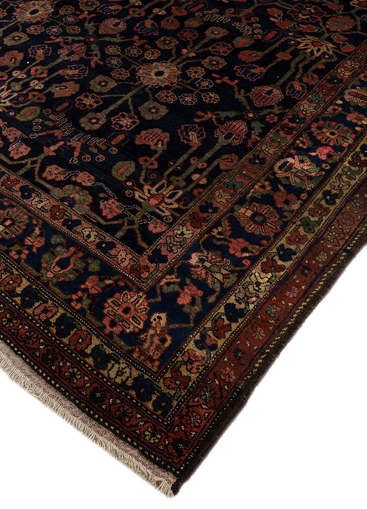 aalam blue wool hand knotted Rug - FoldShot aalam blue wool hand knotted Rug - FoldShot