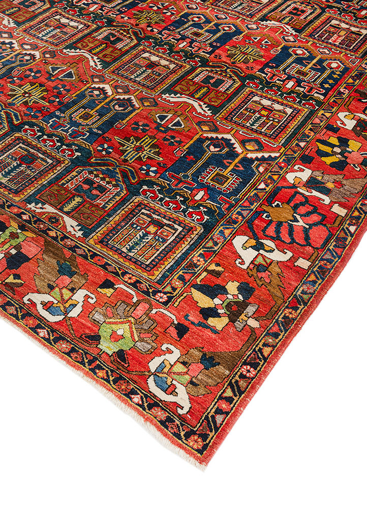 aalam blue wool hand knotted Rug - FoldShot