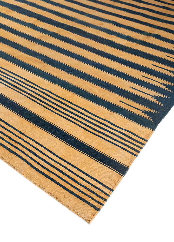 nayaab gold wool flat weaves Rug - FoldShot