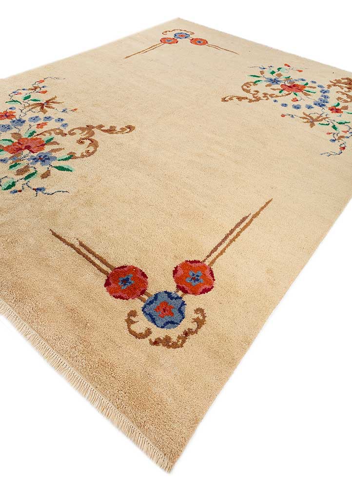 pechino gold wool hand knotted Rug - FoldShot