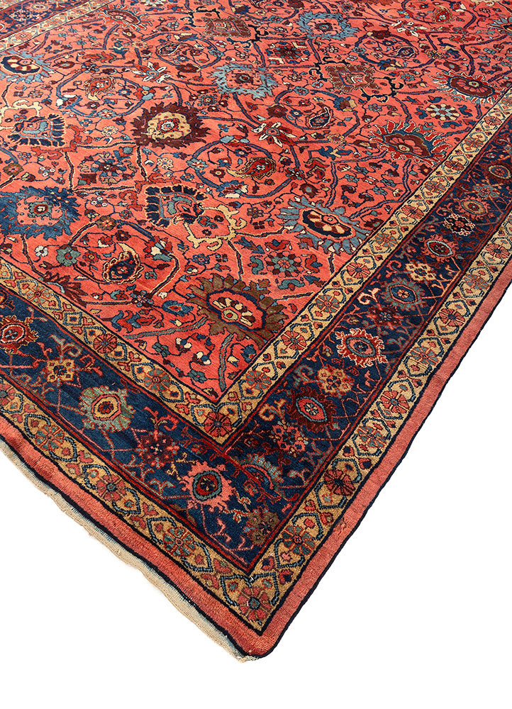 aalam pink and purple wool hand knotted Rug - FoldShot