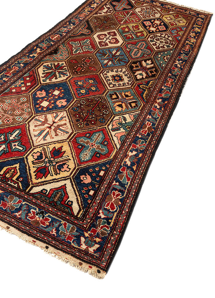 aalam blue wool hand knotted Rug - FoldShot