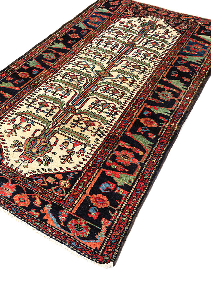 aalam ivory wool hand knotted Rug - FoldShot