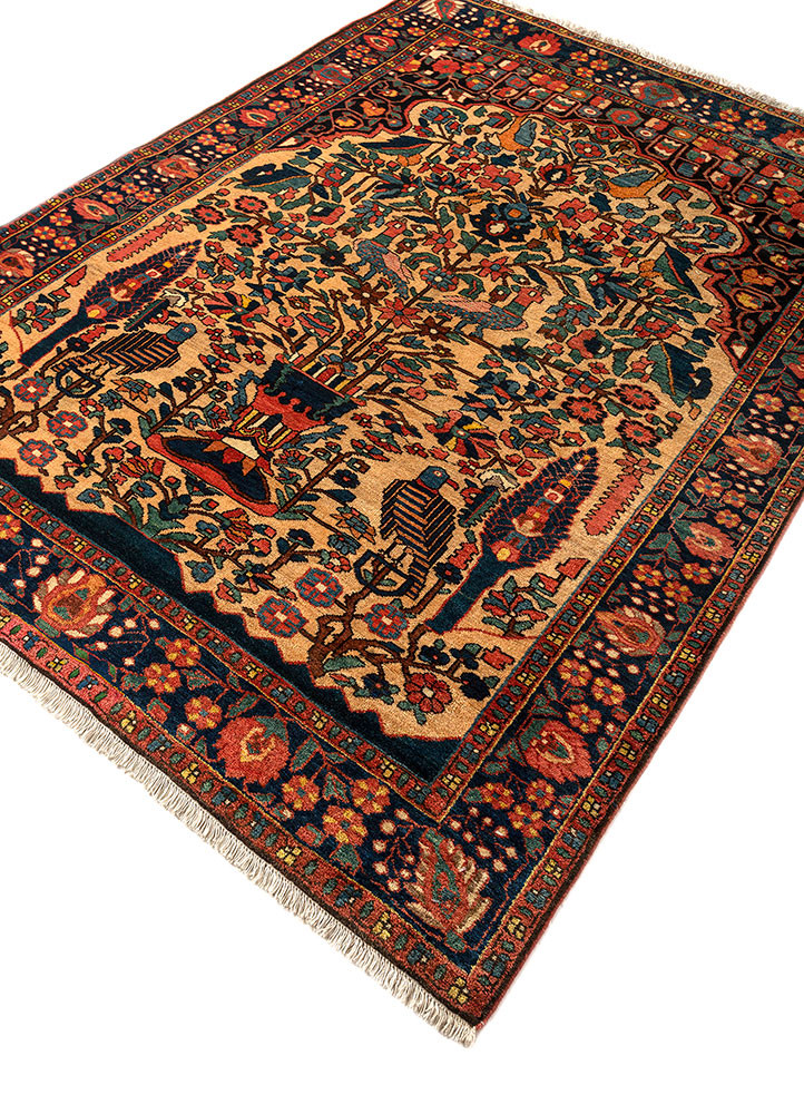 aalam gold wool hand knotted Rug - FoldShot