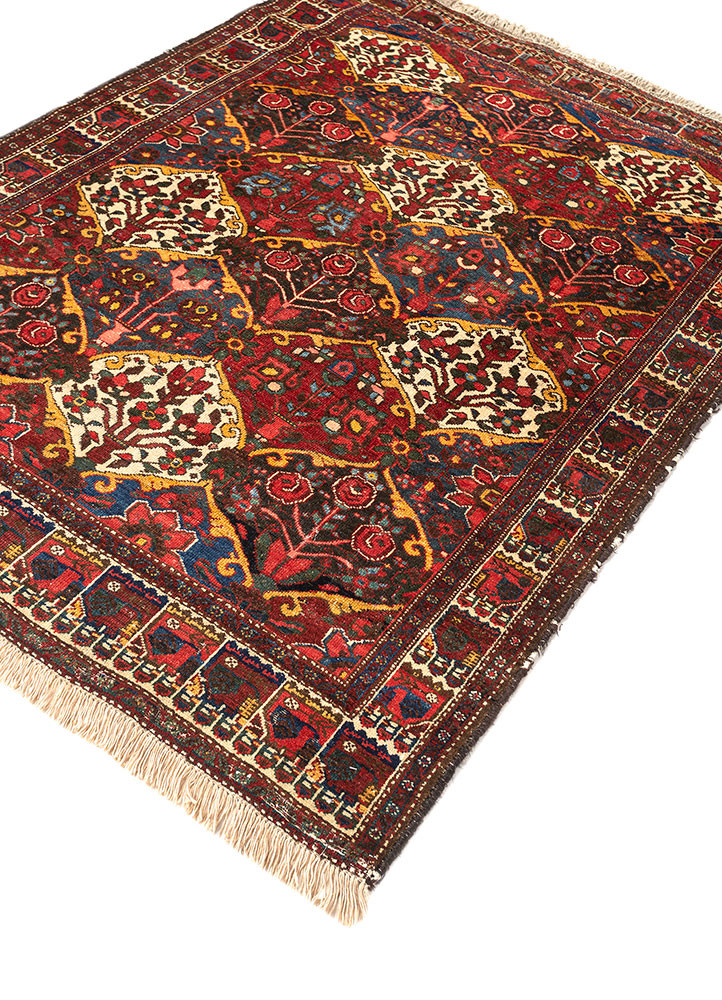 aalam red and orange wool hand knotted Rug - FoldShot aalam red and orange wool hand knotted Rug - FoldShot