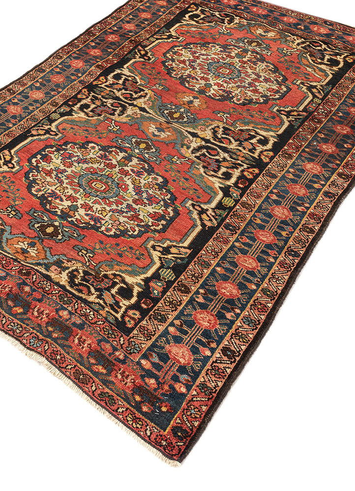 aalam red and orange wool hand knotted Rug - FoldShot aalam red and orange wool hand knotted Rug - FoldShot