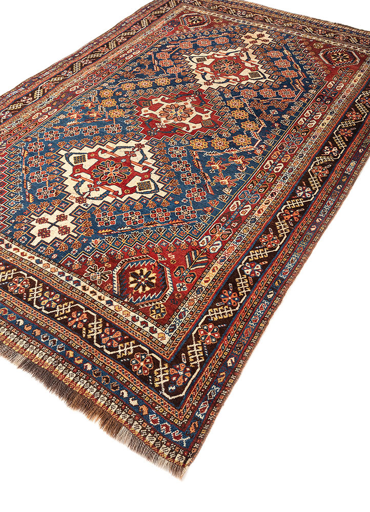 kiaan blue wool hand knotted Rug - FoldShot kiaan blue wool hand knotted Rug - FoldShot
