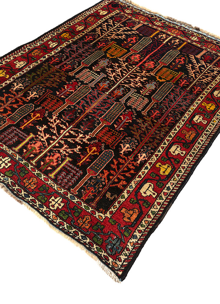 aalam grey and black wool hand knotted Rug - FoldShot aalam grey and black wool hand knotted Rug - FoldShot