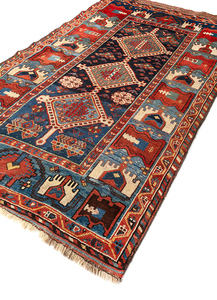 kiaan blue wool hand knotted Rug - FoldShot kiaan blue wool hand knotted Rug - FoldShot