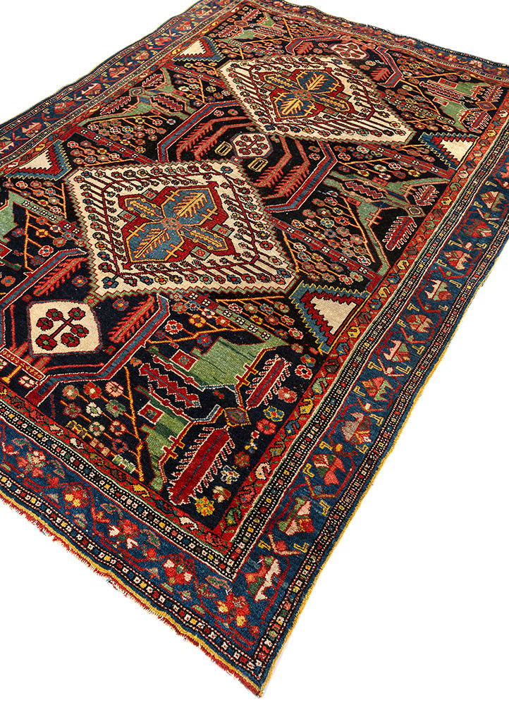 kiaan red and orange wool hand knotted Rug - FoldShot