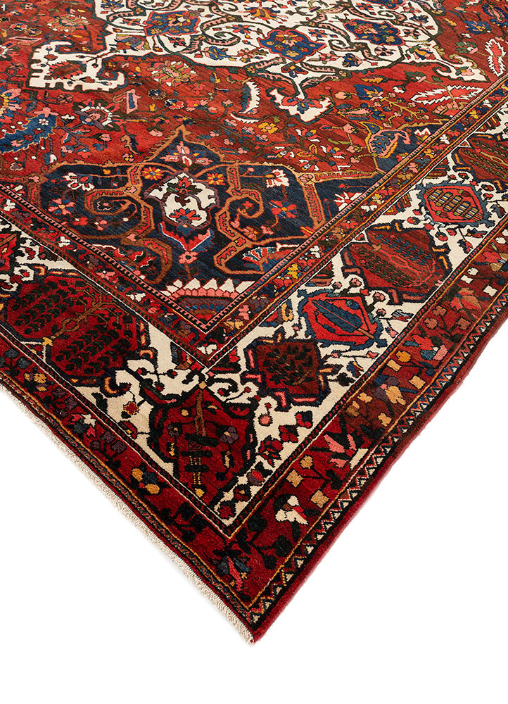 aalam red and orange wool hand knotted Rug - FoldShot