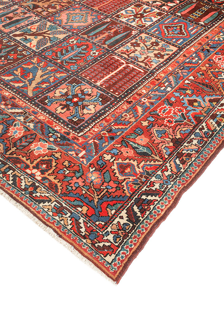 aalam red and orange wool hand knotted Rug - FoldShot