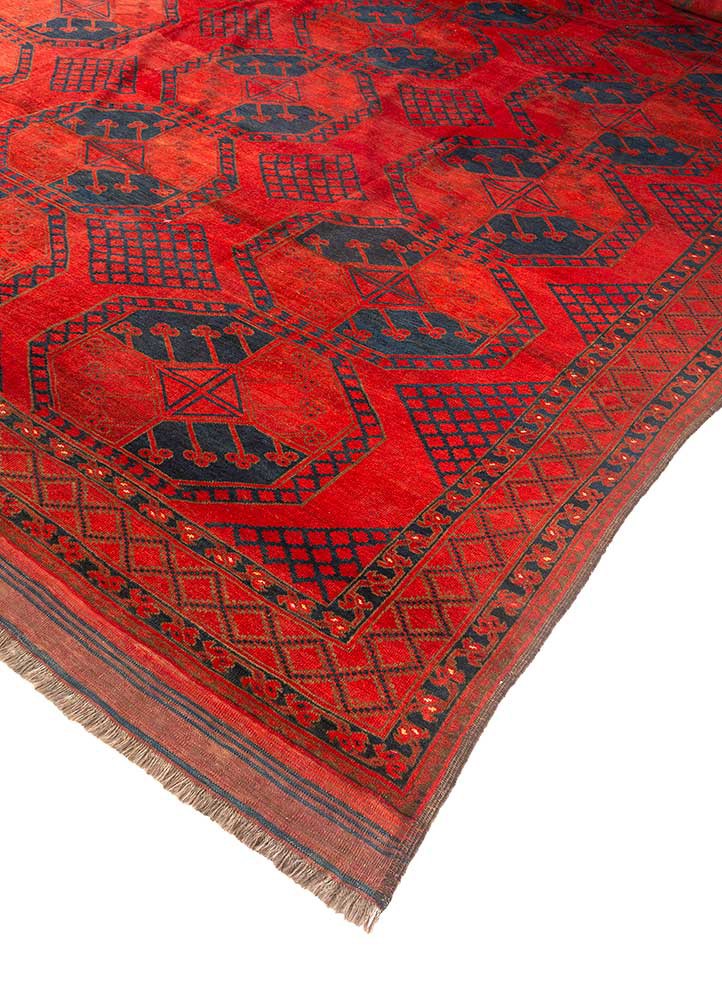kiaan red and orange wool hand knotted Rug - FoldShot